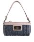 Denim Monogram Shoulder Bag, front view